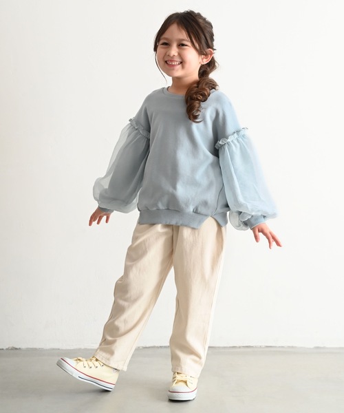 PUPPAPUPO（プッパプーポ）の「袖シアーボリューム スウェット トレーナー（スウェット・キッズ・ピンク/ブルー/アイボリー・80/90/100/110/120/130）」の21枚目の写真