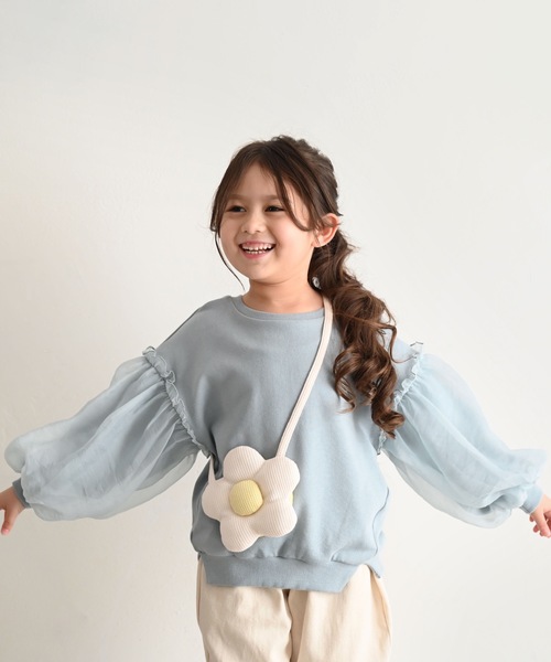 PUPPAPUPO（プッパプーポ）の「袖シアーボリューム スウェット トレーナー（スウェット・キッズ・ピンク/ブルー/アイボリー・80/90/100/110/120/130）」の11枚目の写真