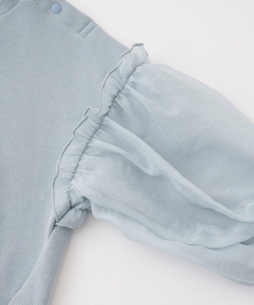 PUPPAPUPO（プッパプーポ）の「袖シアーボリューム スウェット トレーナー（スウェット・キッズ・ピンク/ブルー/アイボリー・80/90/100/110/120/130）」の12枚目の写真