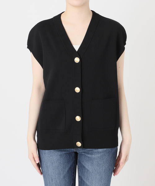 Spick & Span（スピックアンドスパン）の「《WEB限定 / 追加2》ウォッシャブルVネックニットベスト（ベスト・レディース・ブラック/ホワイト・FREE）」の3枚目の写真