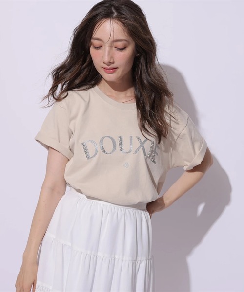 新品タグ付　Apuweiser-riche  ビジュー半袖Tシャツ Apuweiser-riche（アプワイザーリッシェ）の「リボンビジュー