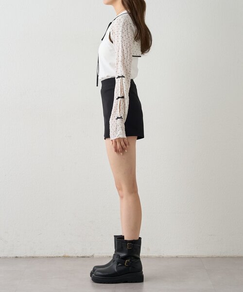 mline（エムライン）の「[mline]リボンショートパンツ（その他パンツ・レディース・ブラック/ベージュ・1/2）」の11枚目の写真