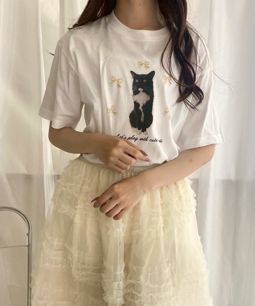 cuorequal(クオレコール)の「リボンアニマル半袖Tシャツ(Tシャツ/カットソー・レディース・A/B・MEDIUM)」の1枚目の写真