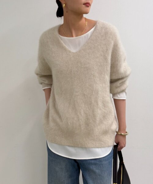 FURカシミヤVニット（ニット/セーター）｜LOUNGEDRESS（ラウンジ