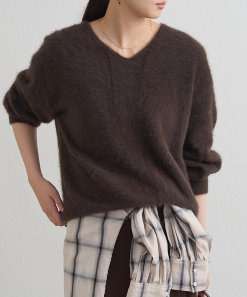 FURカシミヤVニット（ニット/セーター）｜LOUNGEDRESS（ラウンジ