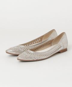 新品◉LETALONルタロン◉ポインテッドサシメッシュフラット◉シルバーベージュ LE TALON シューズ 「追加」ポインテッドサシメッシュフラット