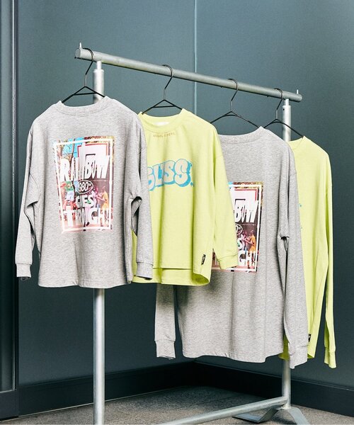 F.O.KIDS(エフオーキッズ)の「5色5柄プリントバリエーション 長袖Tシャツ(オトナ)(Tシャツ/カットソー・キッズ・ピンク/ライム/ブラック/グレー/オフホワイト・MEDIUM/LARGE)」の7枚目の写真