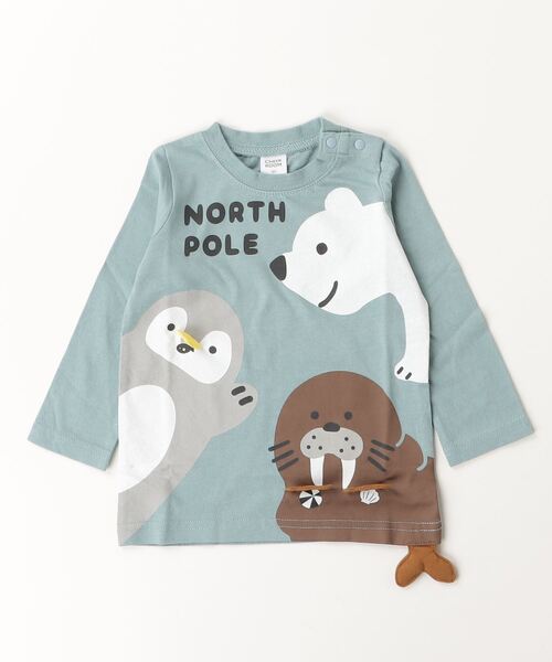 CHEEK ROOM(チークルーム)の「CHEEK ROOM/チークルーム 北極南極動物 ロングTシャツ(Tシャツ/カットソー・キッズ・イエロー/ブルー/レッド・80cm/90cm/100cm/110cm/120cm/130cm)」の4枚目の写真