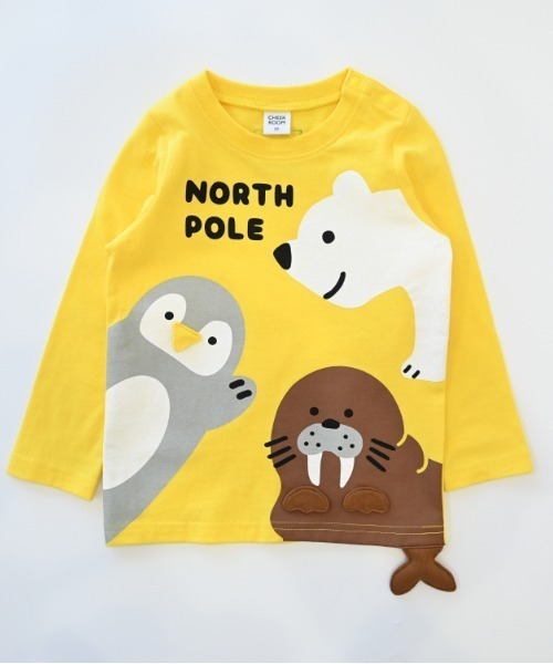 CHEEK ROOM(チークルーム)の「CHEEK ROOM/チークルーム 北極南極動物 ロングTシャツ(Tシャツ/カットソー・キッズ・イエロー/ブルー/レッド・80cm/90cm/100cm/110cm/120cm/130cm)」の11枚目の写真