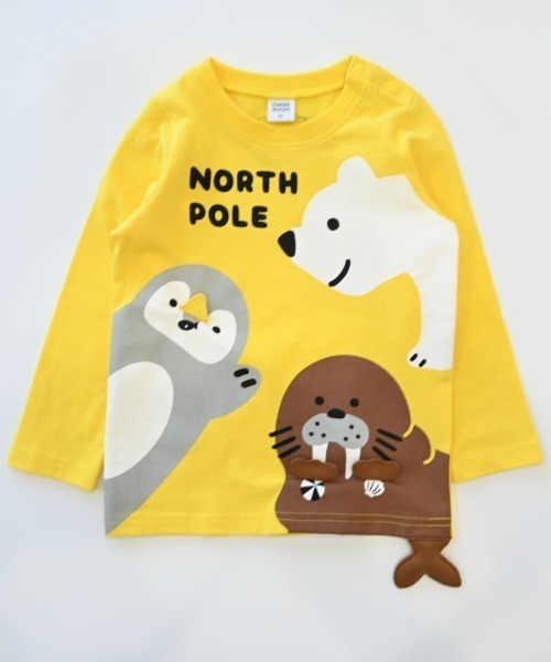 CHEEK ROOM(チークルーム)の「CHEEK ROOM/チークルーム 北極南極動物 ロングTシャツ(Tシャツ/カットソー・キッズ・イエロー/ブルー/レッド・80cm/90cm/100cm/110cm/120cm/130cm)」の12枚目の写真