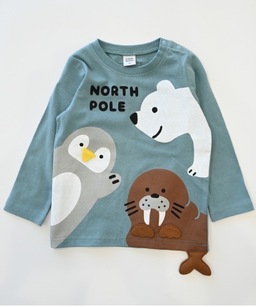 CHEEK ROOM(チークルーム)の「CHEEK ROOM/チークルーム 北極南極動物 ロングTシャツ(Tシャツ/カットソー・キッズ・イエロー/ブルー/レッド・80cm/90cm/100cm/110cm/120cm/130cm)」の14枚目の写真