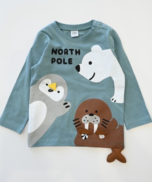 CHEEK ROOM(チークルーム)の「CHEEK ROOM/チークルーム 北極南極動物 ロングTシャツ(Tシャツ/カットソー・キッズ・イエロー/ブルー/レッド・80cm/90cm/100cm/110cm/120cm/130cm)」の15枚目の写真