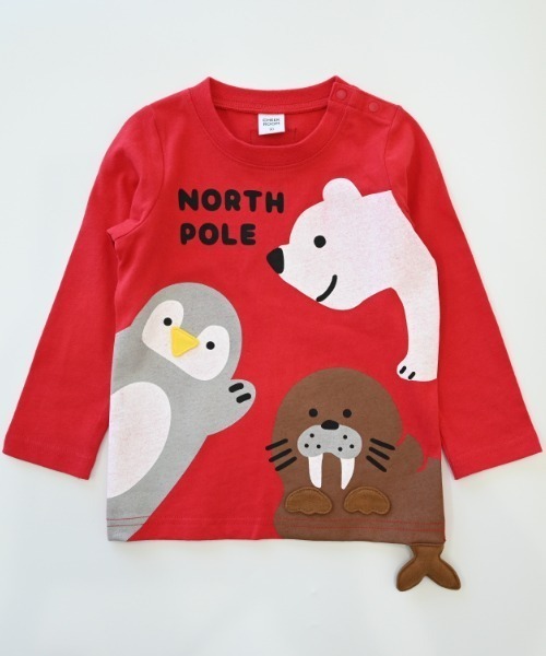 CHEEK ROOM(チークルーム)の「CHEEK ROOM/チークルーム 北極南極動物 ロングTシャツ(Tシャツ/カットソー・キッズ・イエロー/ブルー/レッド・80cm/90cm/100cm/110cm/120cm/130cm)」の17枚目の写真
