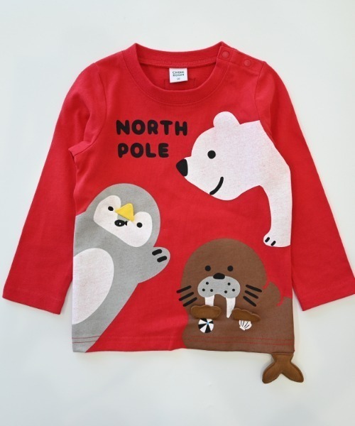 CHEEK ROOM(チークルーム)の「CHEEK ROOM/チークルーム 北極南極動物 ロングTシャツ(Tシャツ/カットソー・キッズ・イエロー/ブルー/レッド・80cm/90cm/100cm/110cm/120cm/130cm)」の18枚目の写真