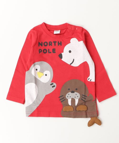 CHEEK ROOM(チークルーム)の「CHEEK ROOM/チークルーム 北極南極動物 ロングTシャツ(Tシャツ/カットソー・キッズ・イエロー/ブルー/レッド・80cm/90cm/100cm/110cm/120cm/130cm)」の22枚目の写真