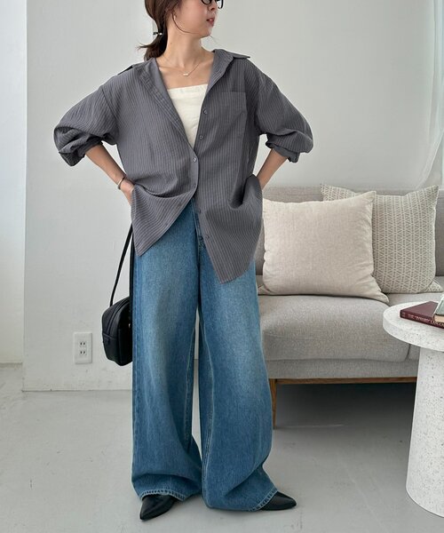 セール】配色ストライプシャツ（シャツ/ブラウス）｜DISCOAT（ディス