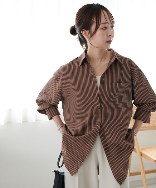 セール】配色ストライプシャツ（シャツ/ブラウス）｜DISCOAT（ディス