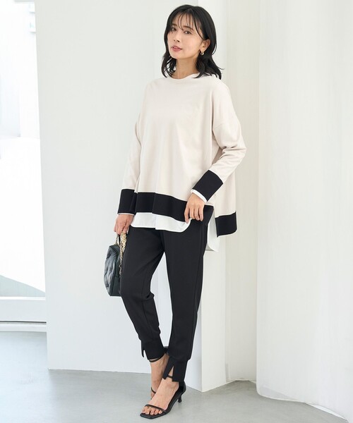 UNFILO（アンフィーロ）の「シャツコンビ レイヤードＴ（Tシャツ/カットソー・レディース・ホワイト系3/スカイブルー系1・XX-LARGE/X-LARGE）」の6枚目の写真