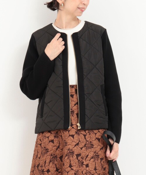 未着用 ソラモナ ウエハースニット ノーカラージャケット ブラック ABITOKYO ジャケット ノーカラージャケット ダンボールニットフリル