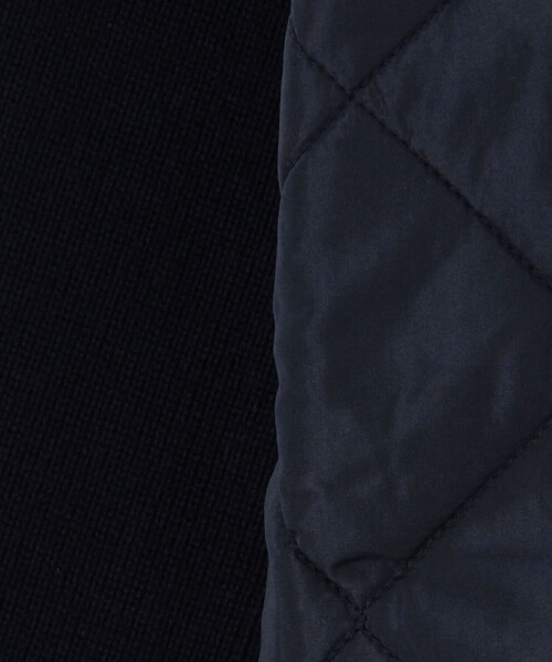 MICO COULIER（ミコクリエ）の「中綿×ニット切替ノーカラージャケット（ブルゾン・レディース・ブラック/ネイビー/ベージュ・38）」の17枚目の写真