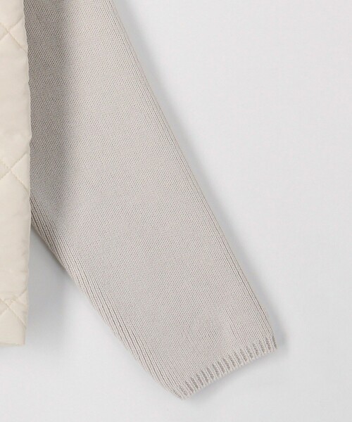 MICO COULIER（ミコクリエ）の「中綿×ニット切替ノーカラージャケット（ブルゾン・レディース・ブラック/ネイビー/ベージュ・38）」の9枚目の写真