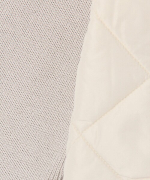 MICO COULIER（ミコクリエ）の「中綿×ニット切替ノーカラージャケット（ブルゾン・レディース・ブラック/ネイビー/ベージュ・38）」の4枚目の写真