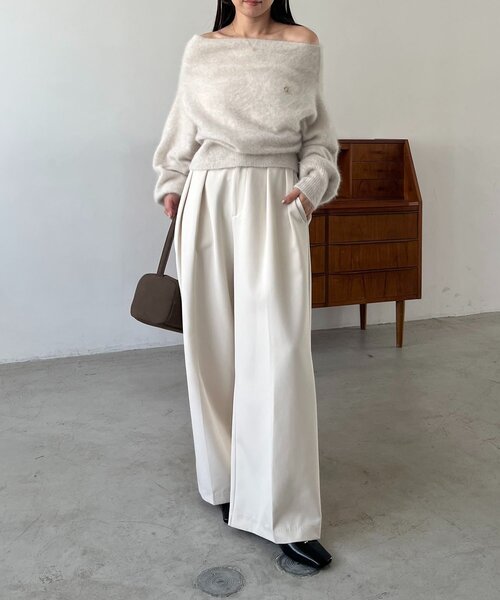 capicieux lemage フォックス　カシミヤ　クリーム　ニットセーター capicieux lemage フォックス カシミヤ クリーム ニットセーター