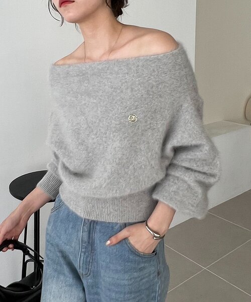 CAPRICIEUX LE'MAGE　FOXカシミアドルマンニット　グレー CAPRICIEUX LE'MAGE（カプリシューレマージュ）の「FOXカシミア