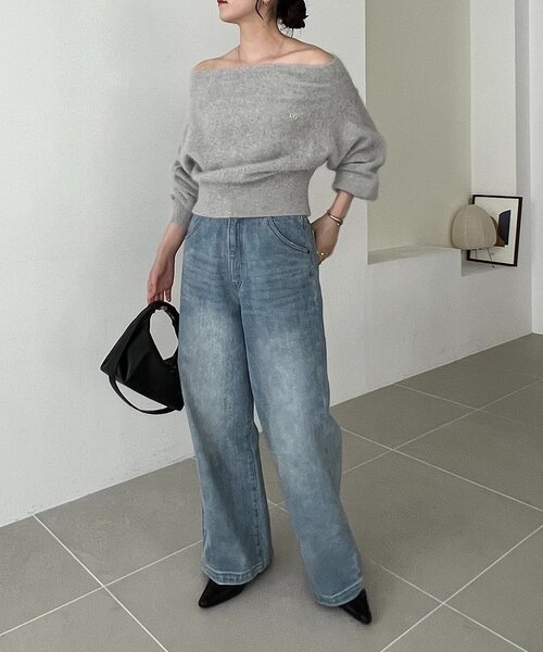 CAPRICIEUX LE'MAGE　FOXカシミアドルマンニット　グレー FOXカシミアドルマンニット（ニット/セーター）｜CAPRICIEUX LE'MAGE