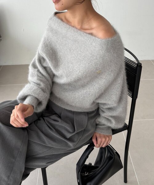 capricieux le'mage FOXカシミアボートネックニット モカ CAPRICIEUX LE'MAGE（カプリシューレマージュ）の「【C.L】FOX