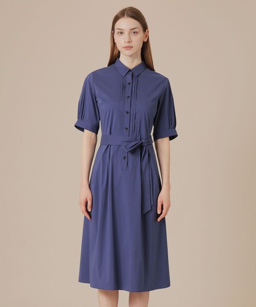 MACKINTOSH LONDON(マッキントッシュ ロンドン)の「コットンナイロンストレッチワンピース(ワンピース・レディース・ベージュ/ライトブルー・38/40)」の6枚目の写真