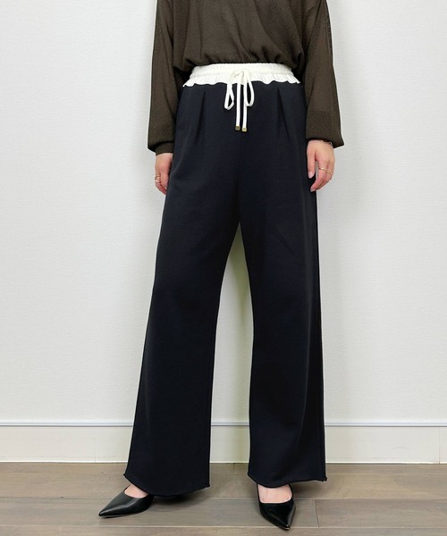 DIARIUM（ディアリウム）の「【日本製】配色スウェットパンツ（その他パンツ・レディース・ブラック/グレー・M）」の2枚目の写真