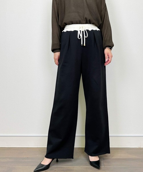 DIARIUM（ディアリウム）の「【日本製】配色スウェットパンツ（その他パンツ・レディース・ブラック/グレー・M）」の3枚目の写真