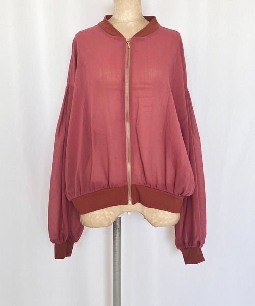 Q(キュー)の「ニュアンスカラーブルゾン(ブルゾン・レディース・ベージュ系その他/ピンク/カーキ・MEDIUM)」の7枚目の写真