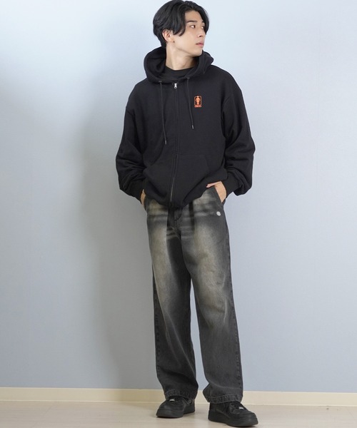 girl(ガール)の「GIRL/ガール HERITAGE UNBOXED OG FLZP パーカー GR25FUM02(パーカー・メンズ・ライトグレー/ブラック・XL/L/M)」の5枚目の写真