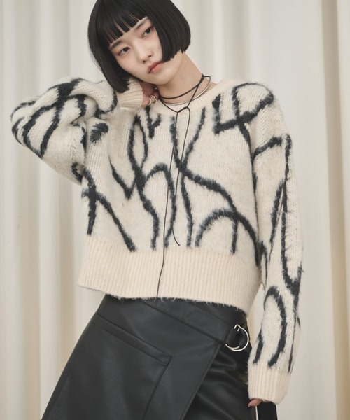 セール】ラインパターン起毛ショートニット（ニット/セーター）｜AIC