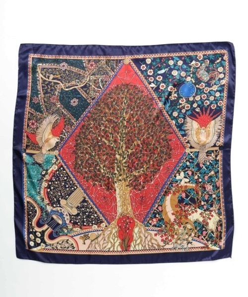 チャイハネ(チャイハネ)の「【チャイハネ】カラリスカーフ(バンダナ/スカーフ・レディース・ブラック/パープル/ブラウン/ネイビー/ベージュ・FREE)」の5枚目の写真