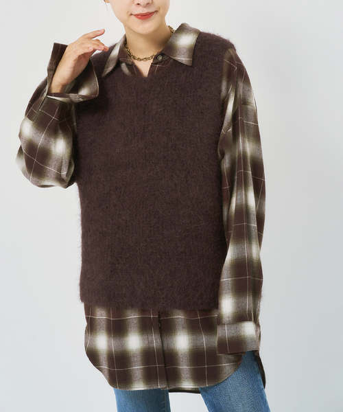 アルパカ混ニットベスト ベージュ　新品未使用　スピックアンドスパン アルパカ混ニットベスト（ベスト）｜Spick & Span（スピックアンド