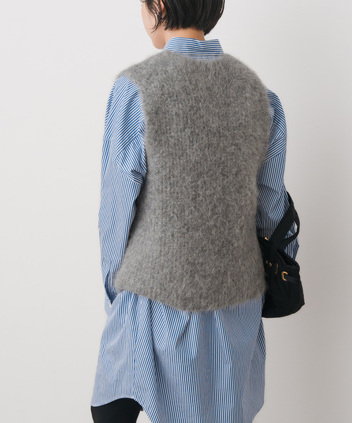 Spick & Span（スピックアンドスパン）の「アルパカ混ニットベスト（ベスト・レディース・グレー/ブラウン・FREE）」の8枚目の写真