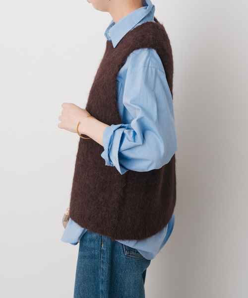 Spick & Span（スピックアンドスパン）の「アルパカ混ニットベスト（ベスト・レディース・グレー/ブラウン・FREE）」の20枚目の写真