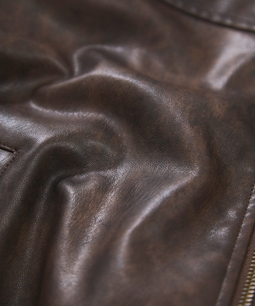 VIS（ビス）の「合皮＆スエードライクジップアップブルゾン（ブルゾン・レディース・ピンク系その他2/ブラウン系その他/ダークブラウン・FREE）」の8枚目の写真
