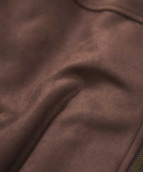 VIS（ビス）の「合皮＆スエードライクジップアップブルゾン（ブルゾン・レディース・ピンク系その他2/ブラウン系その他/ダークブラウン・FREE）」の7枚目の写真
