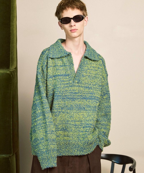 MAISON SPECIAL ライトグリーン ニットセーター MAISON SPECIAL｜メゾン スペシャルのニット/セーター（グリーン