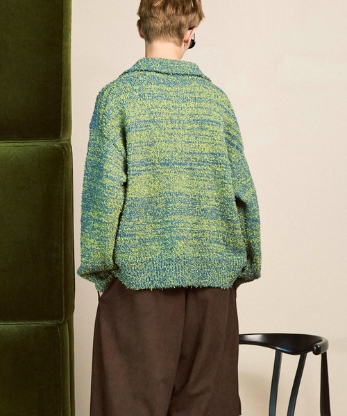 Y.A.R.N クロスニット UNISEX》Mix Color Fancy Yarn Prime-Over Skipper Knit