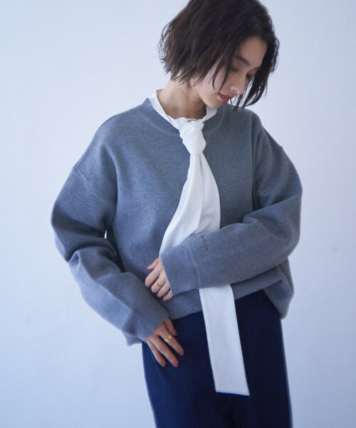 NUNIFE(ユニフィー)の「【NUNIFE】【リバイバル】スウェットライクニットプルオーバー(スウェット・レディース・ダークブラウン/スミクロ/ブルー/アイボリー/グレー/レッド・FREE)」の1枚目の写真