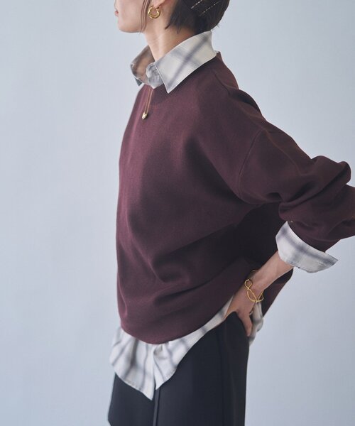 NUNIFE(ユニフィー)の「【NUNIFE】【リバイバル】スウェットライクニットプルオーバー(スウェット・レディース・ダークブラウン/スミクロ/ブルー/アイボリー/グレー/レッド・FREE)」の11枚目の写真