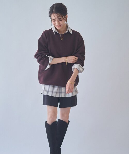 NUNIFE(ユニフィー)の「【NUNIFE】【リバイバル】スウェットライクニットプルオーバー(スウェット・レディース・ダークブラウン/スミクロ/ブルー/アイボリー/グレー/レッド・FREE)」の16枚目の写真