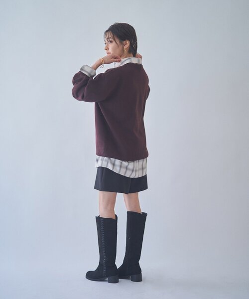 NUNIFE(ユニフィー)の「【NUNIFE】【リバイバル】スウェットライクニットプルオーバー(スウェット・レディース・ダークブラウン/スミクロ/ブルー/アイボリー/グレー/レッド・FREE)」の17枚目の写真