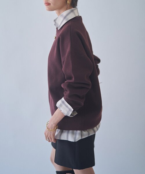 NUNIFE(ユニフィー)の「【NUNIFE】【リバイバル】スウェットライクニットプルオーバー(スウェット・レディース・ダークブラウン/スミクロ/ブルー/アイボリー/グレー/レッド・FREE)」の19枚目の写真