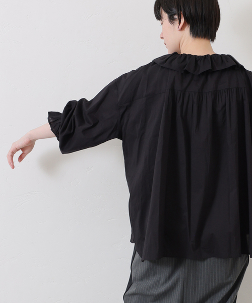 追加》コットンローン フリルパフブラウス（シャツ/ブラウス